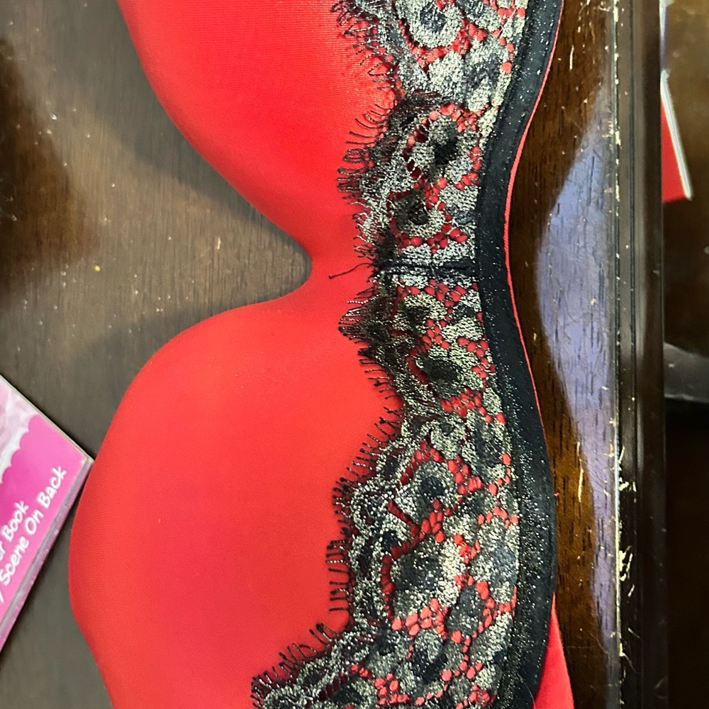 Victoria's Secret Red and Black Lace Bra